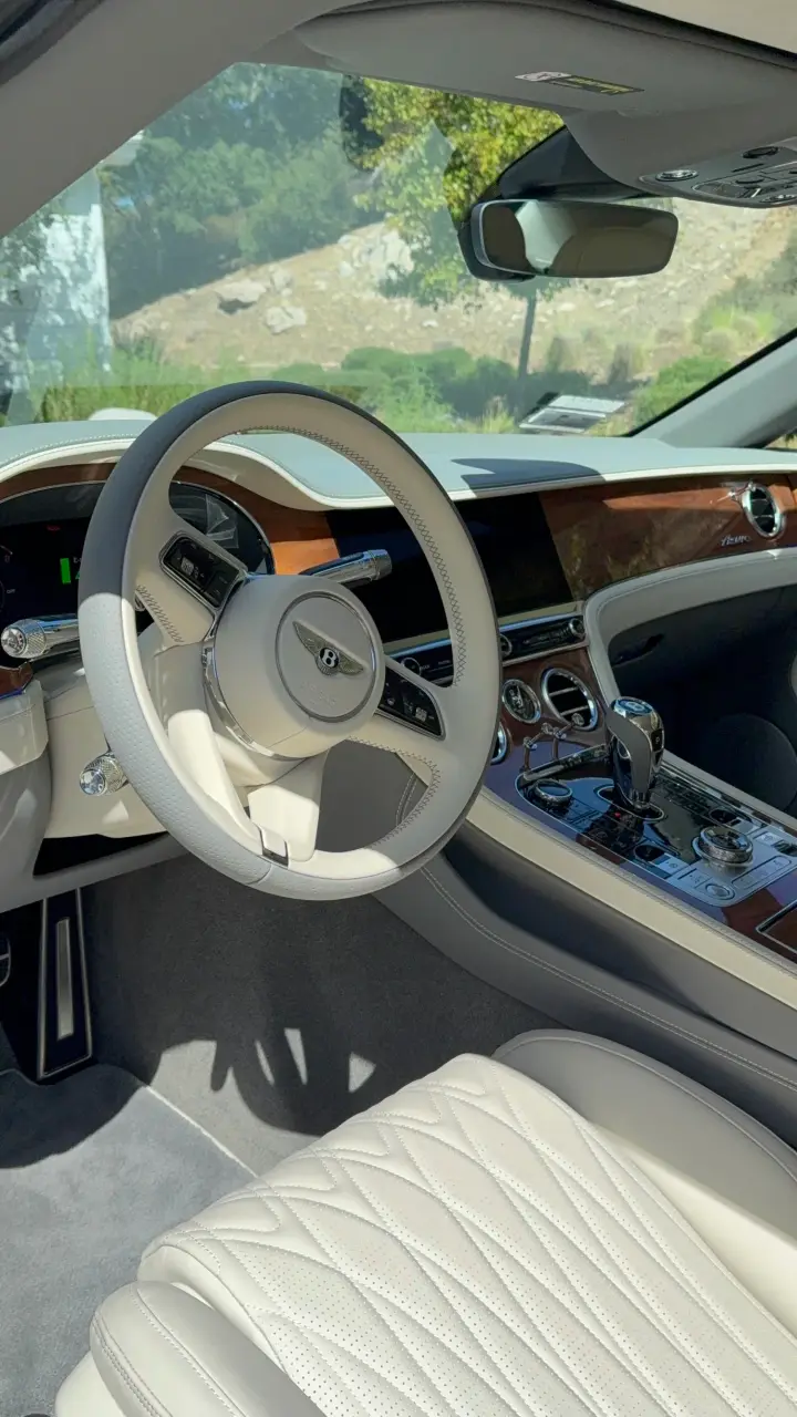 Cream leather Bentley interior after an interior detail