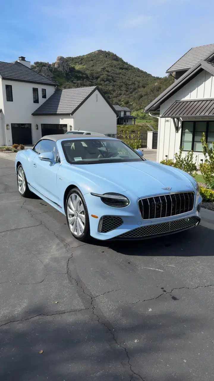 Light blue Bentley Continental GT after a wash and seal
